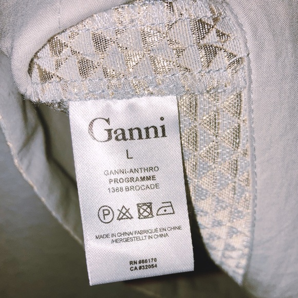 GANNI Gold Brocade Mini Skirt SZ: Large - Picture 6 of 10